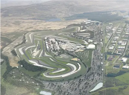  ?? Matthew Horwood ?? > An artist’s impression of the proposed Circuit of Wales, near Ebbw Vale