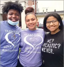 ?? PETE BANNAN - MEDIANEWS GROUP ?? Teens Skyler Butcher, Diavanna Martinez-Parker and Seannetta Ray organized the rally for Black Lives Matter on Saturday.