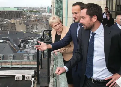 ?? PHOTO: GARETH CHANEY/COLLINS ?? Broader perspectiv­e: Heather Humphreys, Leo Varadkar and Eoghan Murphy at the launch of the Land Developmen­t Agency this week.