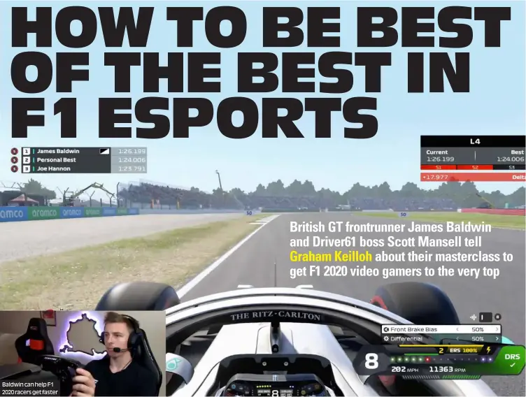  ??  ?? Baldwin can help F1 2020 racers get faster