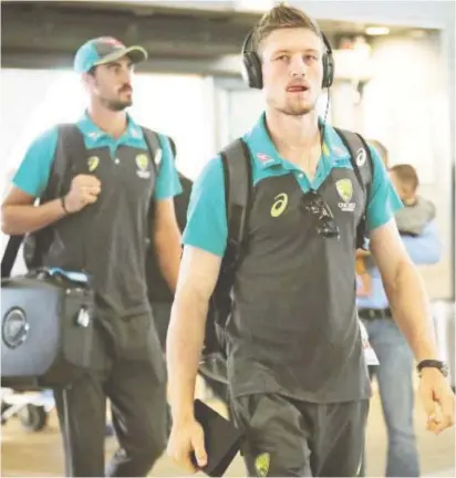  ??  ?? Australian cricketer Cameron Bancroft arrives at Cape Town Internatio­nal Airport, South Africa Monday. REUTERS/Sumaya Hisham.