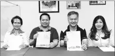  ??  ?? Francis (second left) and co-organising chairman Sylvester Wong are seen during a photo call with organising committee members Florence Do (left) and Margaret Baun.