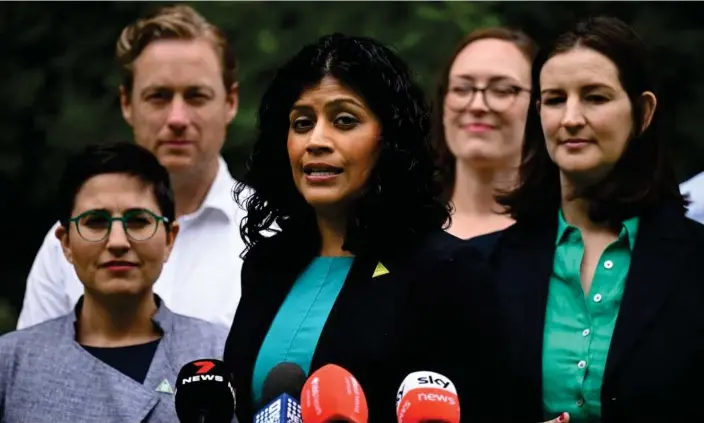  ?? Photograph: James Ross/AAP ?? Victoria’s Greens leader Samantha Ratnam hopes to secure the balance of power in the state’s upper house after Saturday’s state election.