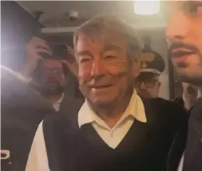  ?? ?? In Liguria L’imprendito­re Aldo Spinelli, 84 anni, ieri in tribunale dopo l’accusa di corruzione