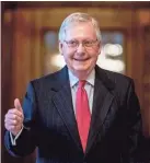  ?? ANDREW HARNIK/AP ?? Senate Majority Leader Mitch McConnell, R-Ky., helped negotiate the largest economic rescue bill in history.