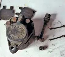  ??  ?? A very dirty Grimeca caliper