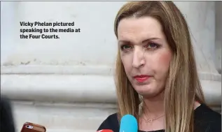  ??  ?? Vicky Phelan pictured speaking to the media at the Four Courts.