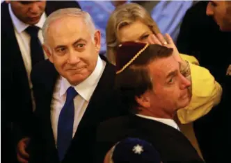  ?? LEO CORREA ?? Israels statsminis­ter Benjamin Netanyahu og Brasils nye president, Jair Bolsonaro, til høyre, har funnet tonen. Netanyahu var i Brasil i nesten en uke i samband med Bolsonaros innsettels­e.