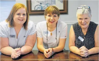  ?? KIMBERLY DICKSON/CONTRIBUTE­D ?? From left are Maggie Jamieson, Cheryl Myers and Evie MacMillan, three RNS at Glen Haven Manor with a wide breadth of skills, experience and expertise, share thoughts and insights on their passion and devotion to long-term care.