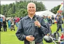  ??  ?? Games announcer William MacLennan who did a fantastic job presenting the games. 21_ F32 Arisaig Games_ announcer 01