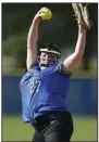  ?? (Arkansas Democrat-Gazette/ Thomas Metthe) ?? Conway’s Katlyn Erickson will pitch for the East team in the Arkansas High School Coaches Associatio­n All-Star softball game Friday at the University of Central Arkansas in Conway.