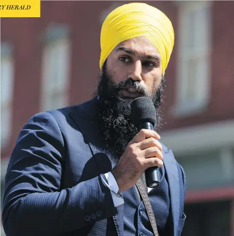  ?? DARRYL DYCK/THE CANADIAN PRESS ?? NDP Leader Jagmeet Singh faced criticism in the West after saying Canada should import oil from countries other than Saudi Arabia.