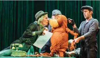  ?? MANUEL HARLAN ?? Simon Paisley Day, left, plays the Once-ler in The Lorax, which runs until Jan. 21. The title character is a puppet.