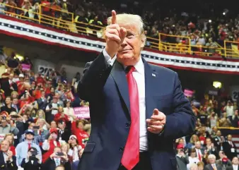  ?? Reuters ?? Trump rallies supporters in Chattanoog­a, Tennessee, on Sunday.