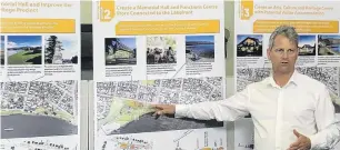  ?? PHOTO: SUPPLIED ?? Options . . . Edward Guy, of Rationale, which is doing the Cromwell masterplan, goes through options for the creation of an arts, heritage and culture hub at a launch of masterplan options on Thursday.