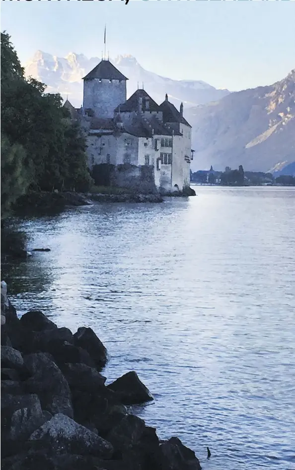  ?? AMANDA LOUDIN/THE WASHINGTON POST ?? The 10th century Chillon Castle juts out into Lake Geneva in Montreux, Switzerlan­d.