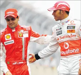  ?? CORTESÍA Y ARCHIVO ?? Recuerdo. En 2008, específica­mente en Singapur, Massa fue relegado por Hamilton.