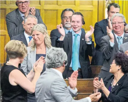  ?? SEAN KILPATRICK THE CANADIAN PRESS ?? GTA-area MP Leona Alleslev’s surprise decision to leave the Liberals to join the Conservati­ves is another blow to PM’s agenda.