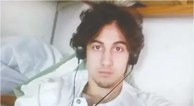  ?? U.S. ATTORNEY’S OFFICE IN BOSTON / HANDOUT VIA REUTERS / FILES ?? Convicted Boston bomber Dzhokhar Tsarnaev will remain in super-secure federal custody for the rest of his life.