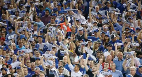  ?? CARLOS OSORIO/TORONTO STAR ?? Rally towels finally got answered with some runs as the Jays got in front of Cleveland and held on for the win.