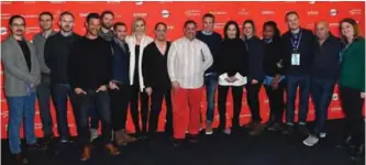  ?? — AFP ?? Cast and crew attend the world premiere “Three Identical Strangers” during the Sundance Film Festival on January 19, 2018 in Park City, Utah.