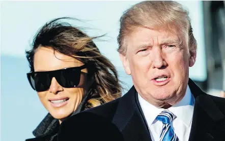  ?? — THE ASSOCIATED PRESS ?? President Donald Trump and first lady Melania Trump arrive at Andrews Air Force Base Saturday after a brief trip to Florida. Trump’s friends are increasing­ly worried about his well-being.