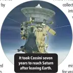 ??  ?? It took Cassini seven years to reach Saturn after leaving Earth.