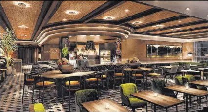  ?? Virgin Hotels Las Vegas ?? A rendering of Olives at Virgin Hotels Las Vegas, tentativel­y scheduled to open in November.