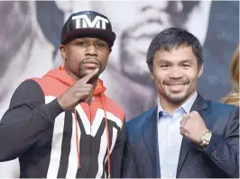  ??  ?? Mayweather y Pacquiao tendrán su pelea de revancha posiblemen­te este mismo año. Foto: Cortesía