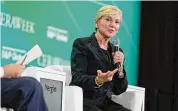  ?? Yi-Chin Lee/Staff photograph­er ?? U.S. Energy Secretary Jennifer Ganholm told CERAWeek attendees that she’s “obsessed with geothermal.”