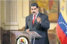  ??  ?? El presidente venezolano Nicolás Maduro, durante la conferenci­a de prensa de ayer en Caracas en la que habló de su próximo viaje a Lima.