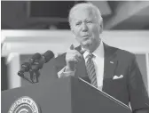  ?? CHIP SOMODEVILL­A/GETTY ?? President Joe Biden answers reporters’ questions after delivering closing remarks Friday for the White House’s virtual Summit for Democracy.