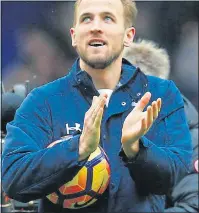  ??  ?? HAT’S OFF: Harry Kane with Sunday’s matchball