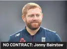  ??  ?? NO CONTRACT: Jonny Bairstow