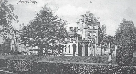  ??  ?? “Abercairne­y Estate featured in The Courier recently as the possible site for a film studio project,” says Jim Howie of Broughty Ferry. “This 1904 postcard shows the castle and gardens.”