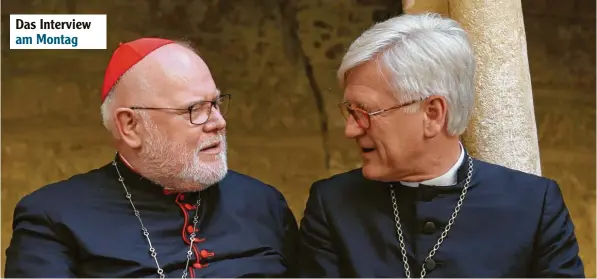  ?? Foto: Corinna Kern, dpa ?? Der Münchner Erzbischof Reinhard Kardinal Marx und der evangelisc­he Landesbisc­hof Heinrich Bedford‰Strohm (rechts) sind seit Jahren die Gesichter ihrer Kirche – und befreundet.