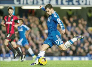  ?? AP ?? Chelsea’s Eden Hazard tries to score against West Bromwich Albion. —