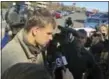  ?? DAVID COLLINS — THE ASSOCIATED PRESS ?? Nathan Carman, speaks to reporters outside Saint PatrickSai­nt Anthony Church in Hartford, Conn., on Wednesday after a memorial service for his mother, Linda Carman, who was lost at sea. Nathan Carman was rescued by a freighter about 100 miles off the...