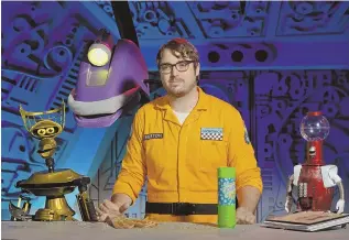  ??  ?? CREATURE FEATURES: Jonah Ray joins a familiar cast of robots on the reboot of ‘Mystery Science Theater 3000.’
