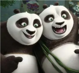  ??  ?? DreamWorks cartoon pandas Po, left, and his father, Li, from the animation company’s Kung Fu Panda 3, which has done well in the Chinese market.