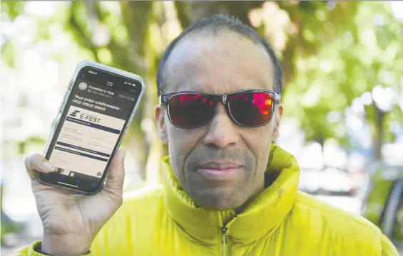  ?? ARLEN REDEKOP ?? Alan Walrond is one of many disappoint­ed fans who bought tickets for the cancelled Vancouver Formula E and are frustrated that they've been told to wait for refunds.