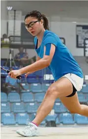  ?? — FAIHAN GHANI / The Star ?? One step closer: Andrea Lee will play Rachel Arnold in the semi-finals of the Malaysian Tour Squash Circuit No. 11 today after beating Noor Aina Amani Ampandi in the last eight yesterday.