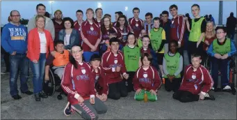  ??  ?? Members of St Ita’s Special School before they played at half-time at a Drogheda United game in 2016.