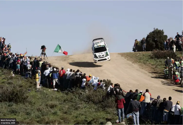  ??  ?? Mark flying high in Sardinia, 2005