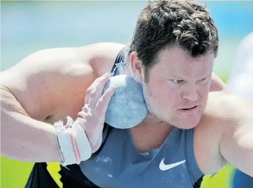  ?? SHAWN BUTTS/ EDMONTON JOURNAL ?? Canadian Olympic shot putter Dylan Armstrong is scheduled to appear at the Edmonton Internatio­nal Track Classic.