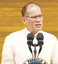  ?? Screengrab from Youtube/ RTVMalacañ­ang ?? President Noynoy Aquino delivers his last SONA at the House of Representa­tives yesterday.