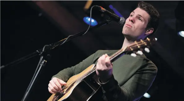  ?? PHOTOS: TROY FLEECE ?? Brady Frank from award nominee Bears in Hazenmore performs at a Tuesday news conference announcing the inaugural Saskatchew­an Music Awards.