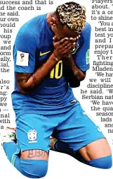  ??  ?? Emotional: Neymar bursts into tears