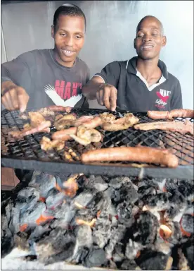  ??  ?? TO THE MAX: The King of Shisanyama, Max Mqadi from Max’s Lifestyle in Umlazi likes a big steak.