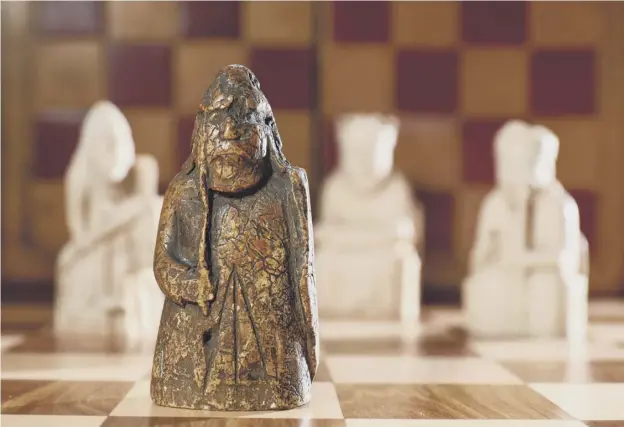  ??  ?? 0 The Lewis chessman is one of a set made from walrus ivory and seen as ‘an important symbol of European civilisati­on’